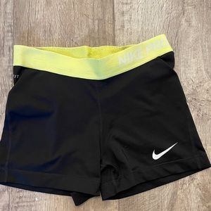 Bright Yellow Banded, Black Nike Pro / Nike Pros